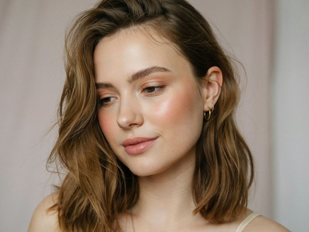 stylizacja fryzury przed lustrem